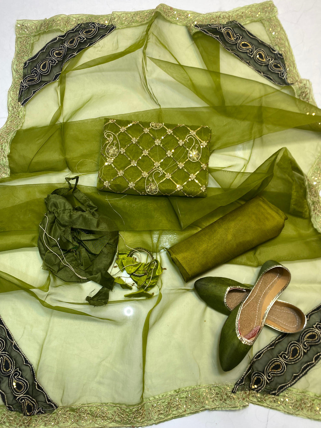 Organza jall work dress