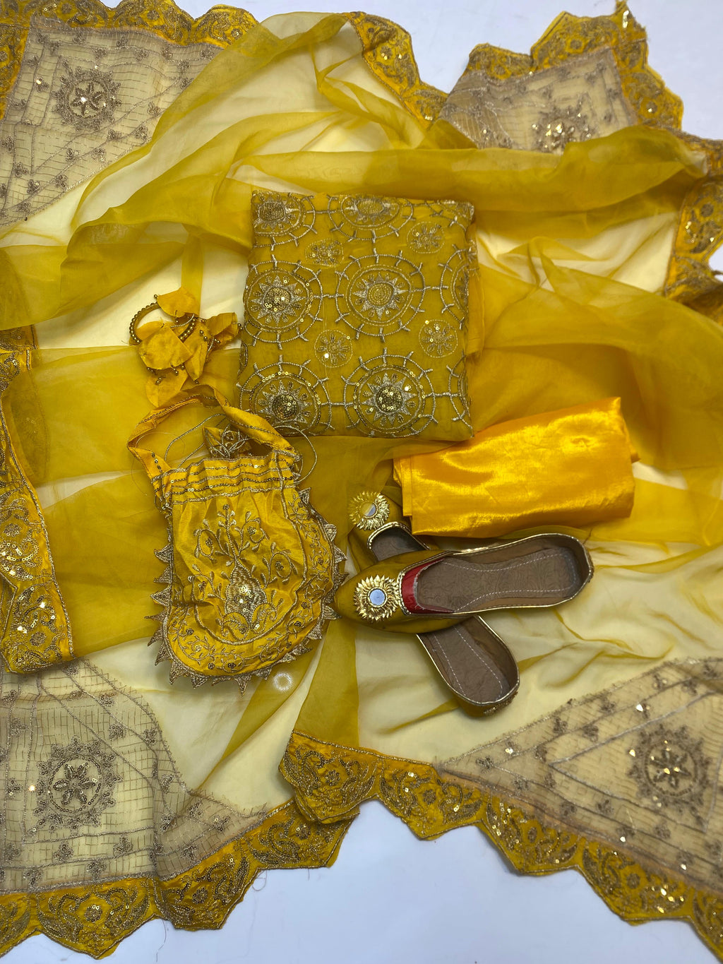 Organza jall work dress