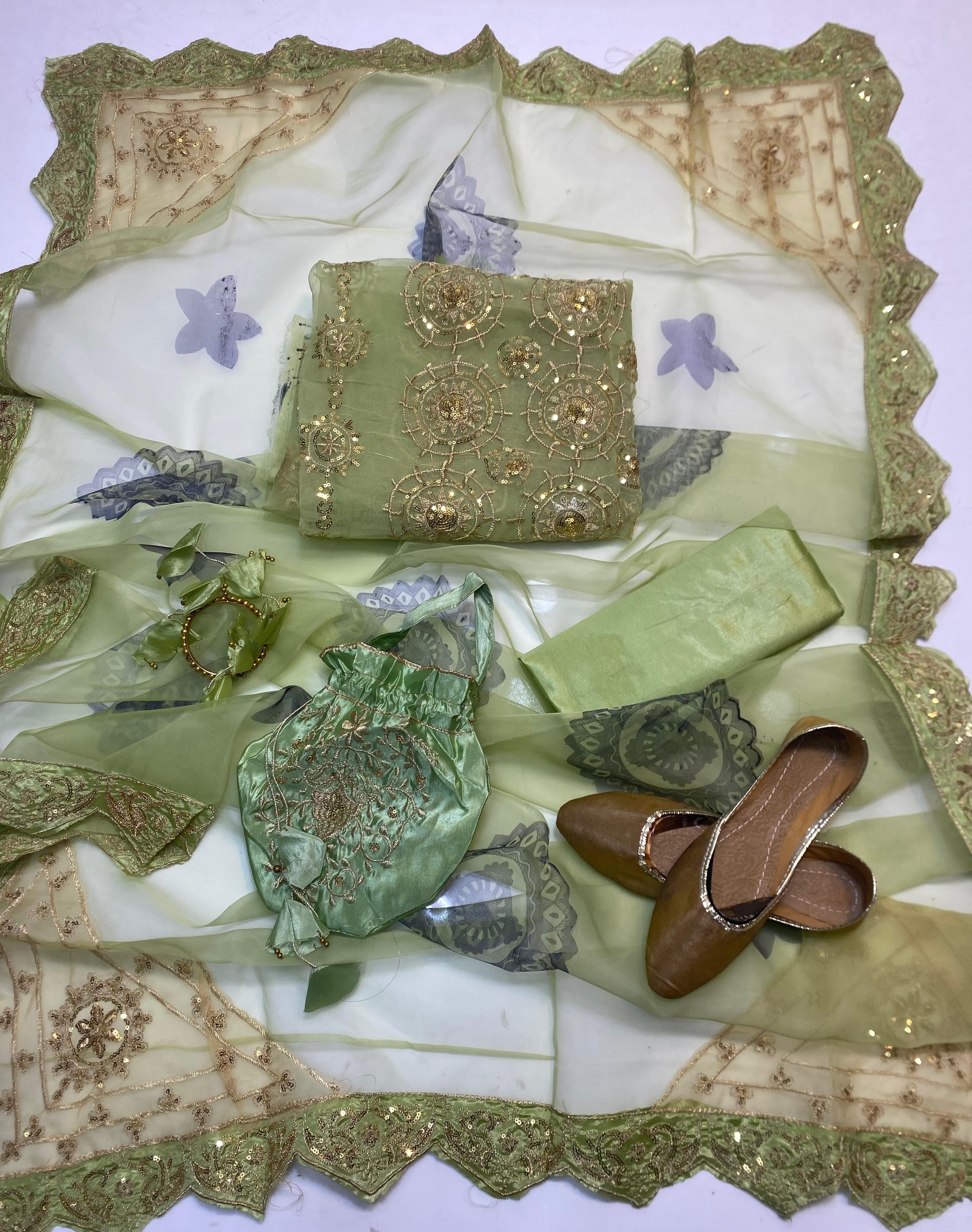 Organza jall work dress