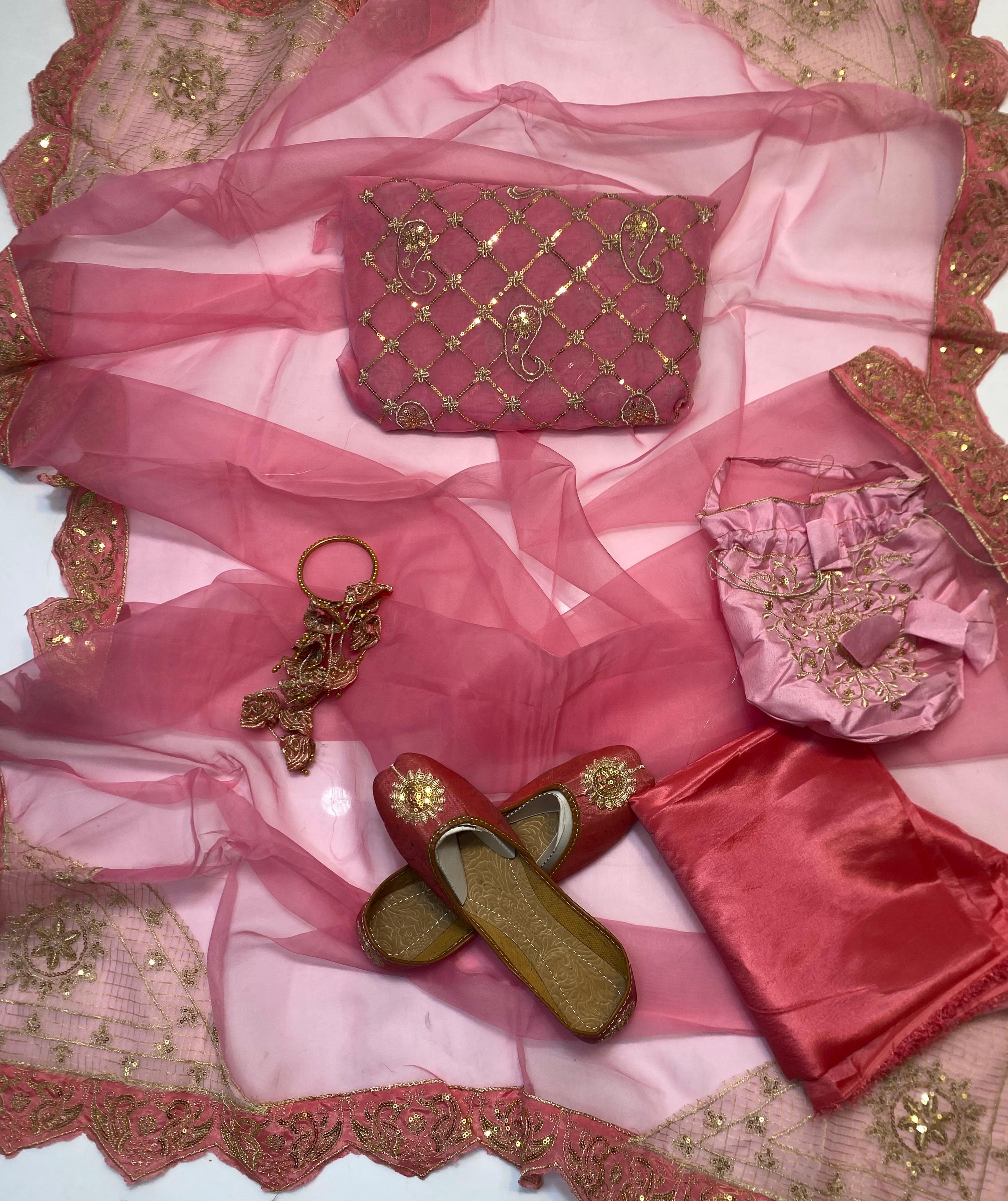 Organza jall work dress