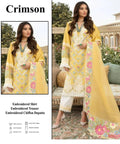 Crimson lawn fully heavy alternat embroidery