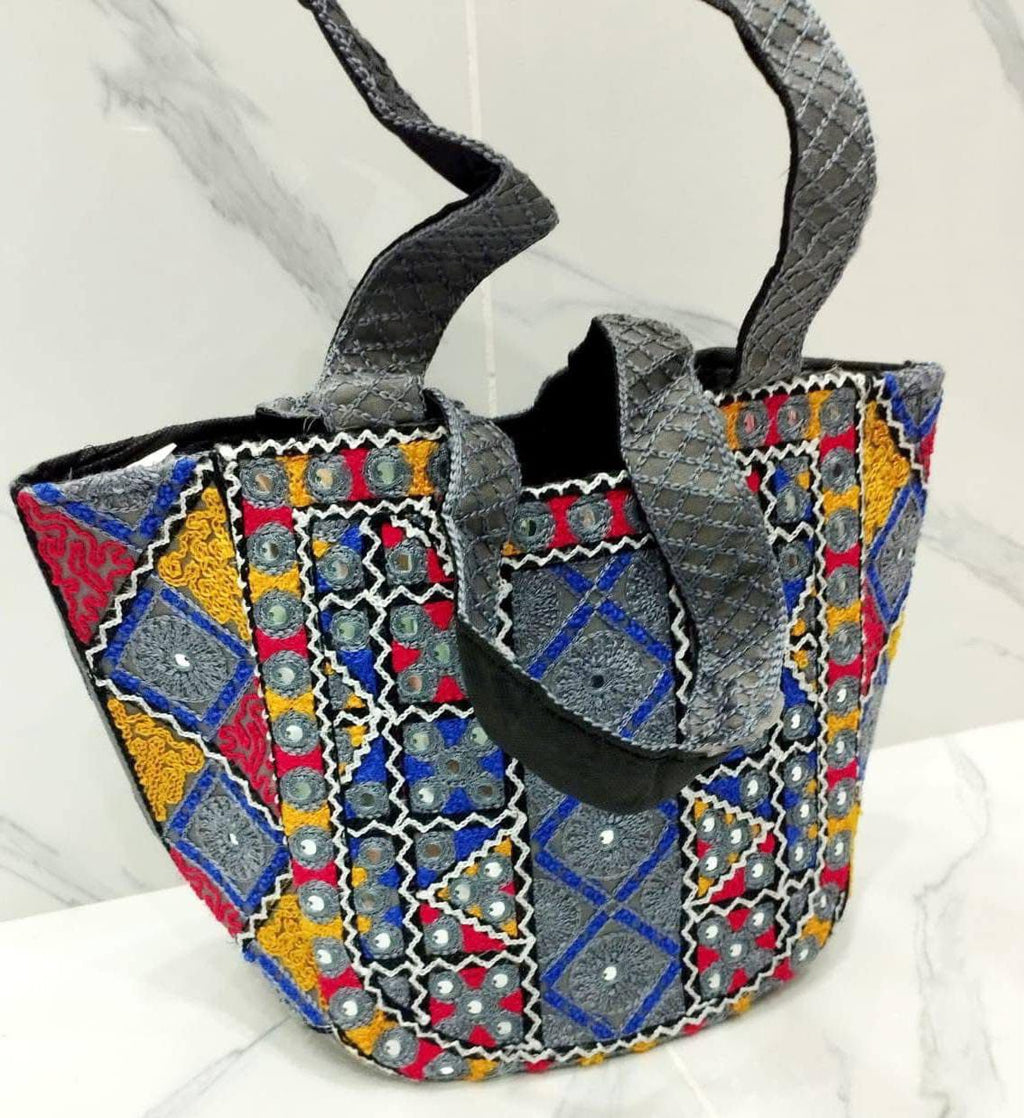 Embroidery cotton stuff hand bag