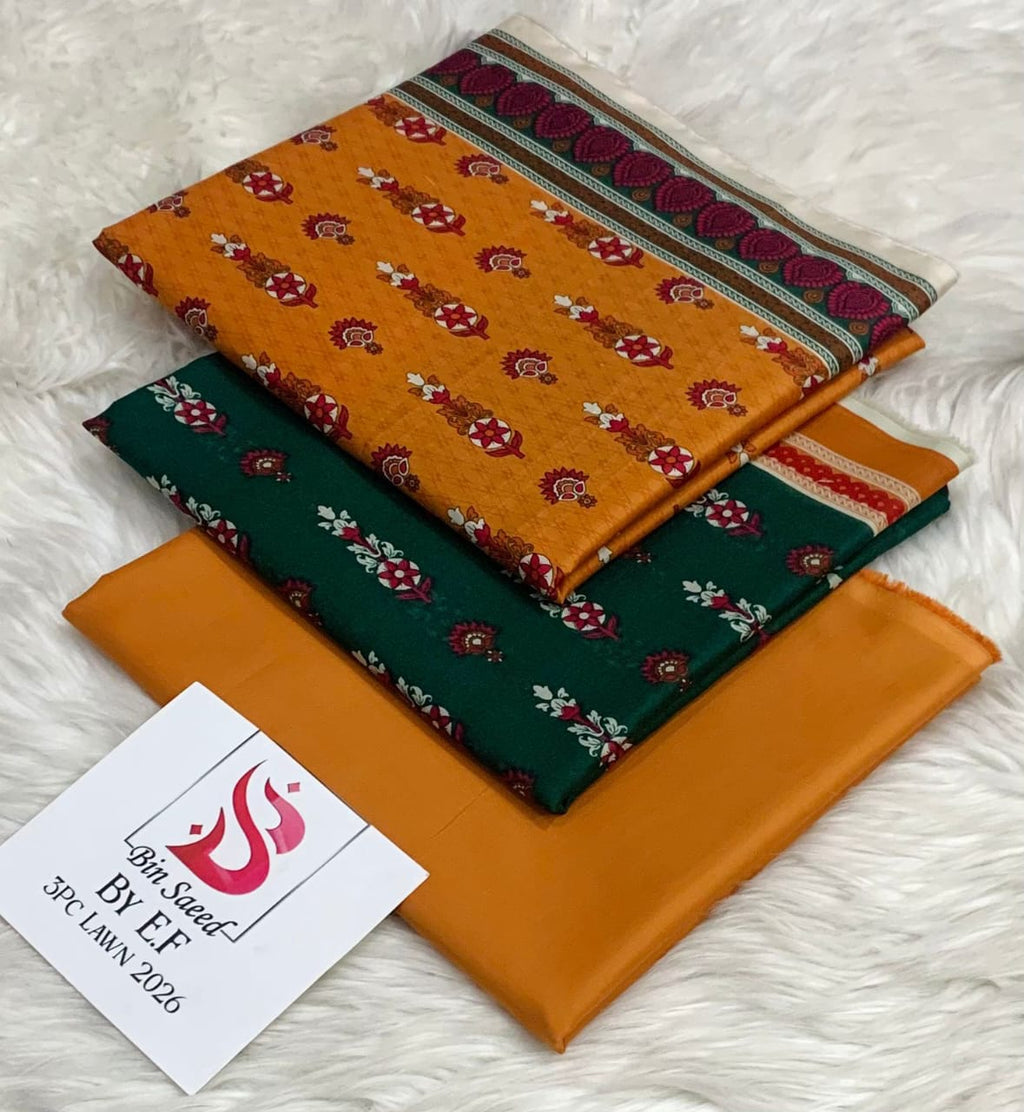 Bin saeed 3pc lawn