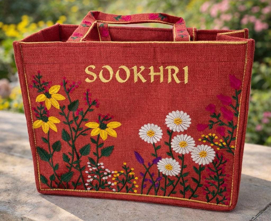 🥰Beautiful fabric branded embroidery bags.🥰