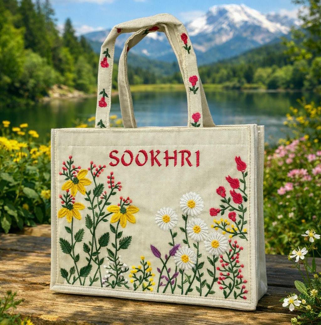🥰Beautiful fabric branded embroidery bags.🥰