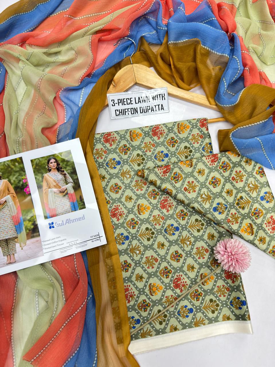 Gull ahmed 3pc lawn suit