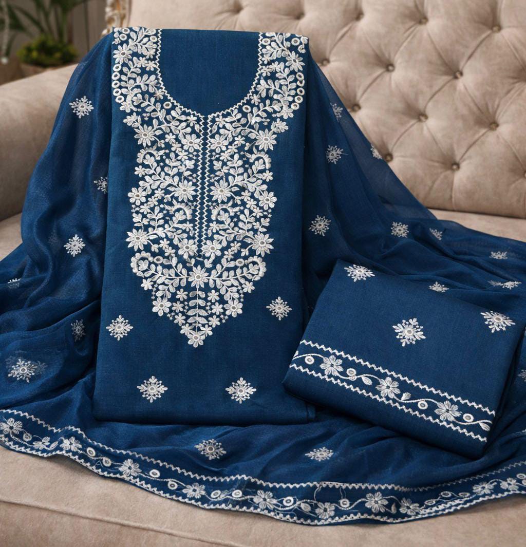 Computer embroidery 3ps lawn cotton