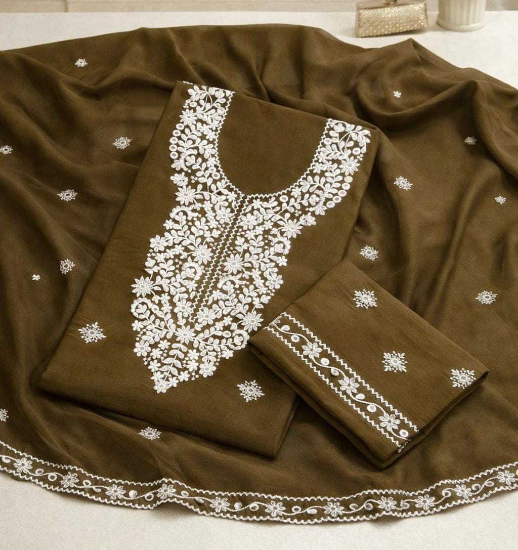 Computer embroidery 3ps lawn cotton