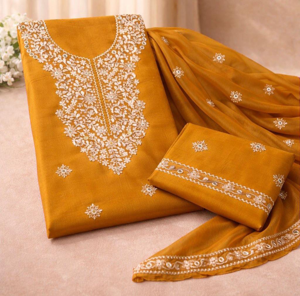 Computer embroidery 3ps lawn cotton