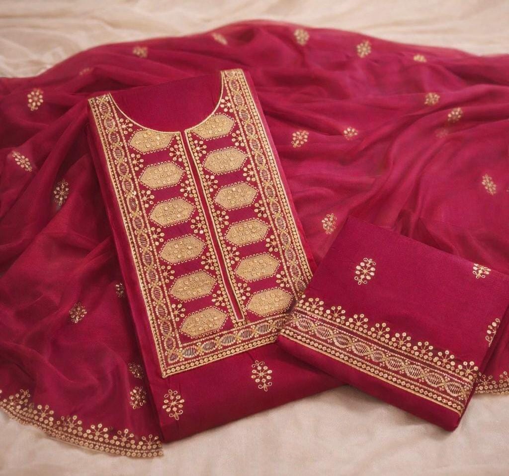 Embroidery lawn cotton suit
