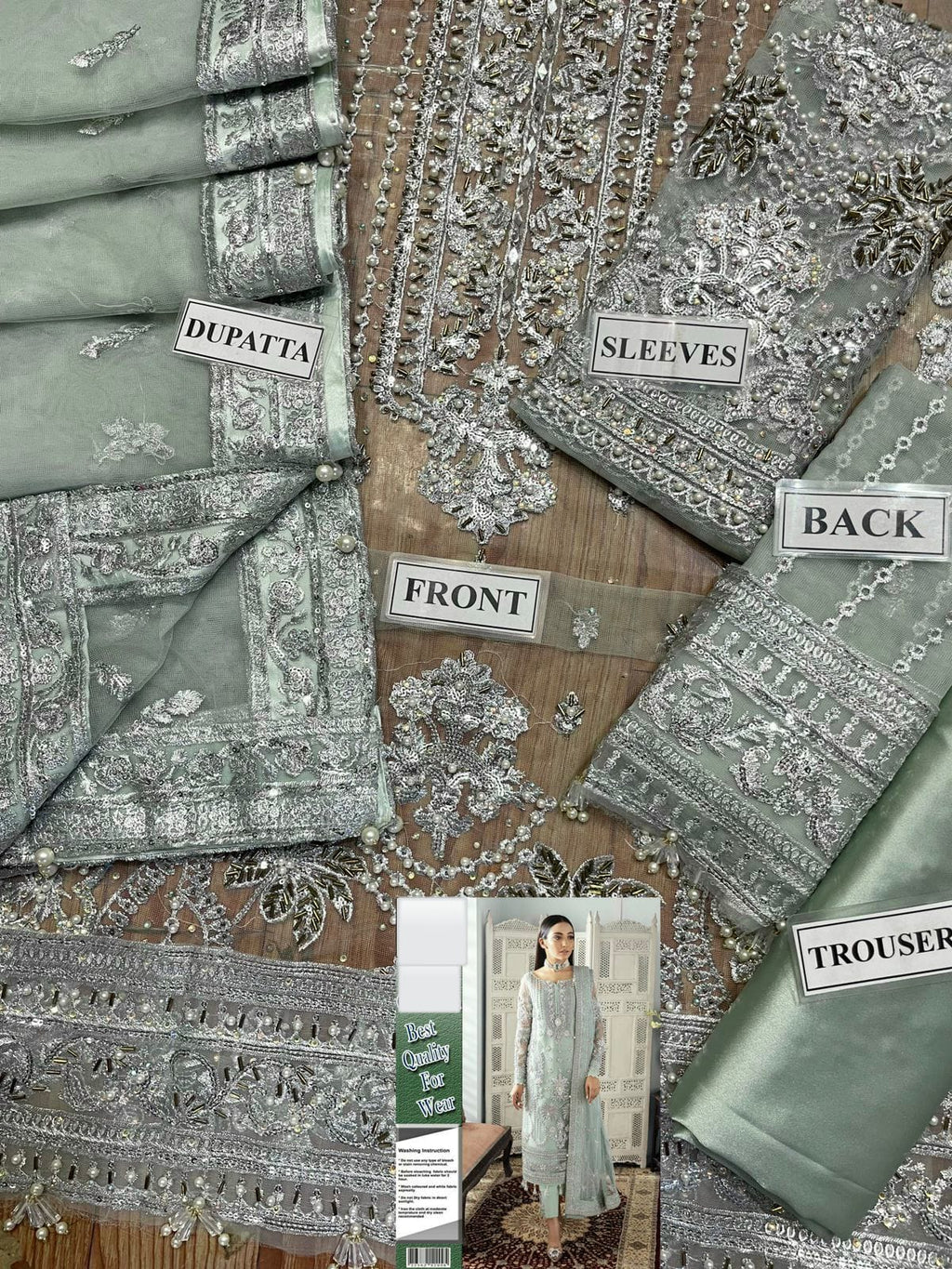 Net embroidery suit