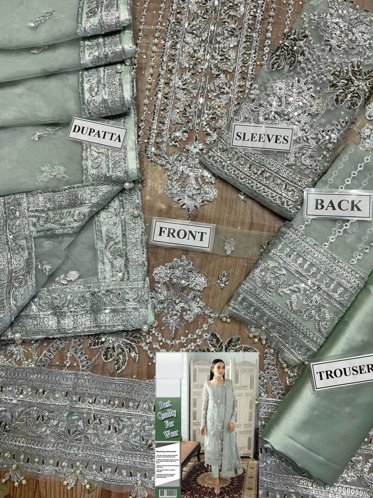 Net embroidery suit