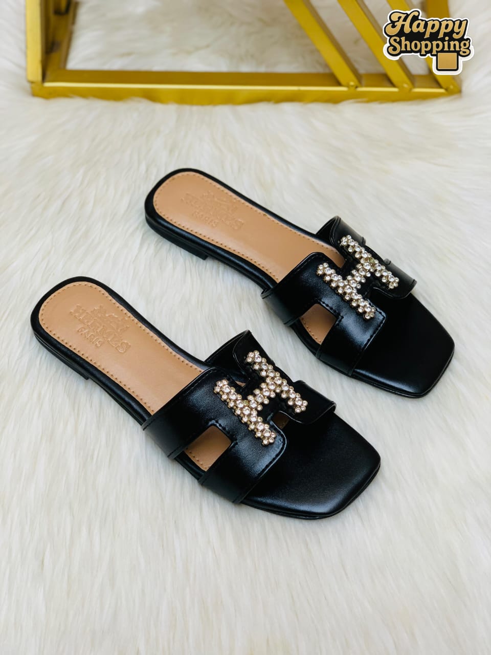 Slippers Hermes stone flat
